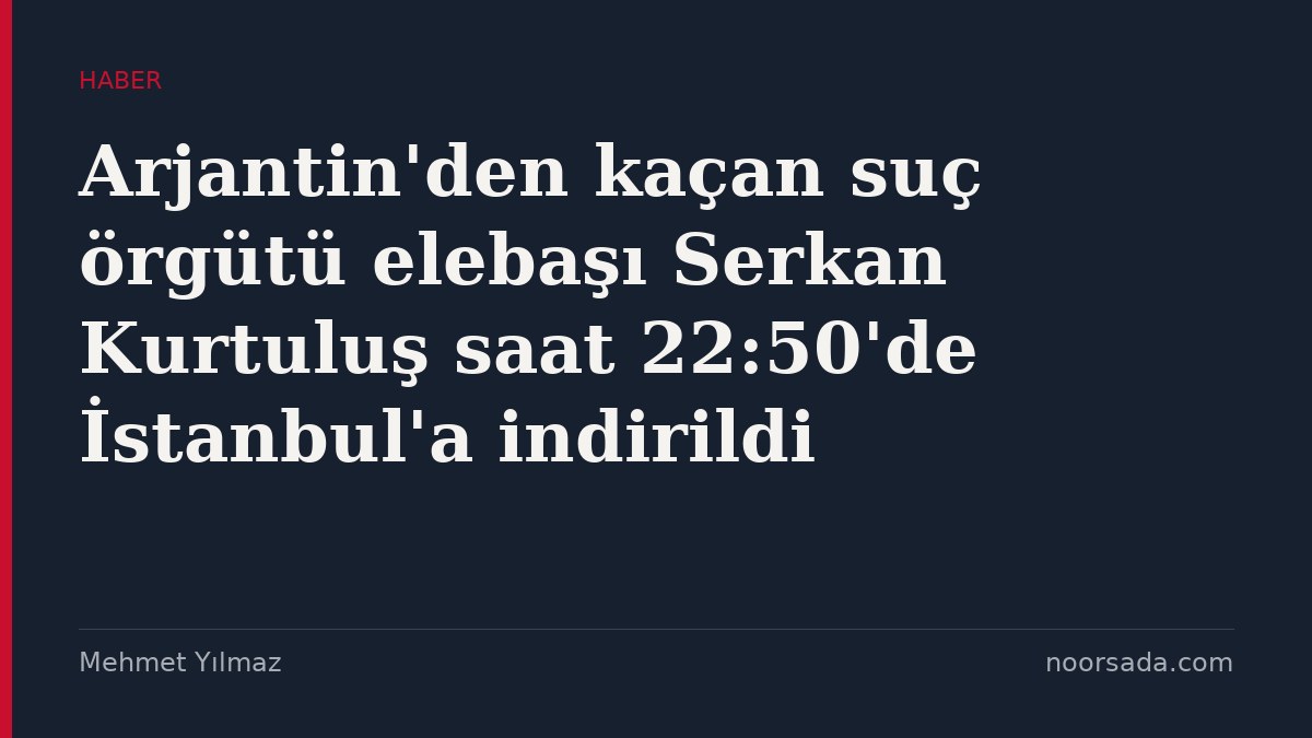 Arjantin'den kaçan suç örgütü elebaşı Serkan Kurtuluş saat 22:50'de İstanbul'a indirildi